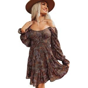 Fate Lightweight Babydoll Dress With Scooped Neckline Long Sleeves Size Small